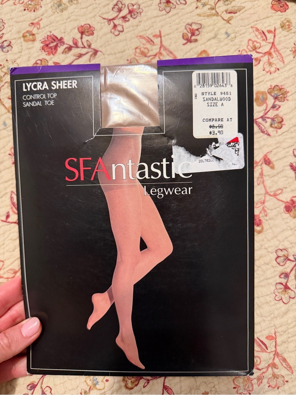 Vintage SFAntastic Sheer Sandal Toe Pantyhose in Sandalwood